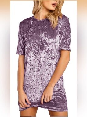 Velvet Mini Dress - Lavender